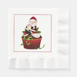 Santa op een Cupcake-kerstpapier Servet