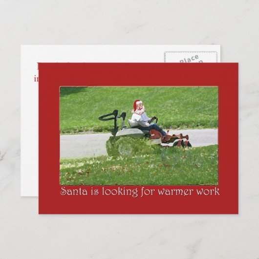 Santa op een grasmaaier Vakantie Klantwaardering Feestdagenkaart (Voorkant / Achterkant)