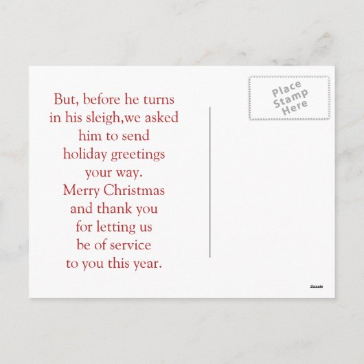 Santa op een grasmaaier Vakantie Klantwaardering Feestdagenkaart (Achterkant)