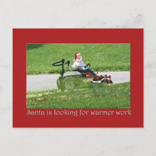 Santa op een grasmaaier Vakantie Klantwaardering Feestdagenkaart