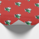 Santa op een Snowmobile kerstinpakpapier Cadeaupapier (Hoek)