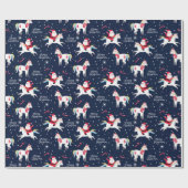 Santa op een Unicorn Cadeaupapier (Vlak)