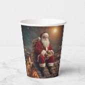 Santa op het dak papieren bekers (Achterkant)