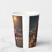 Santa op het dak papieren bekers (Links)