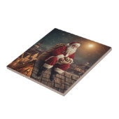 Santa op het dak tegeltje (Zijkant)