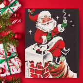 Santa op schoorsteen  aangepaste kerst Feestdagenkaart