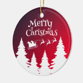 Santa op Sleigh Ornament - Feestelijke kerstboom (Links)