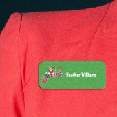 Santa op Snoep Trein Letters Holly Green Gold Naamplaatje