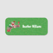 Santa op Snoep Trein Letters Holly Green Gold Naamplaatje (Voorkant)