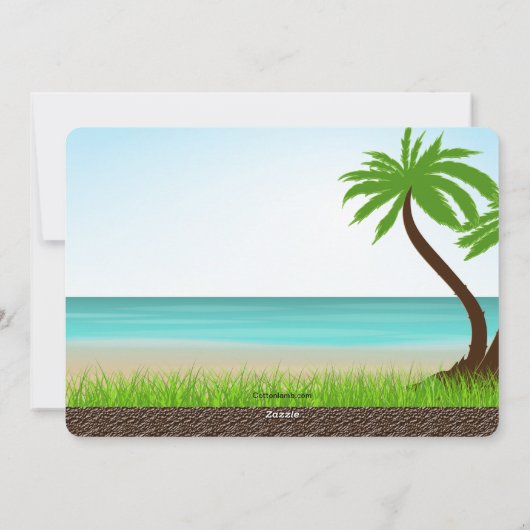 Santa op vakantie Bewegende Aankondiging (Achterkant)