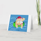Santa op vakantie - drink limonade feestdagen kaart (Achterkant)