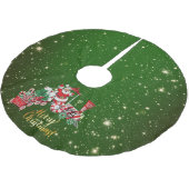 Santa op Vrolijk Kerstfeest Trein Letters Groene s Kerstboom Rok (Gekanteld)