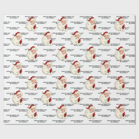 Santa Open 25 december geen pieken! Cadeaupapier (Vlak)