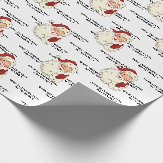 Santa Open 25 december geen pieken! Cadeaupapier (Hoek)