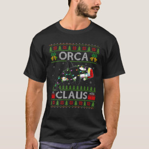 Santa Orca Vis Kerstmis Verlichting Lelijke Orka K T-shirt