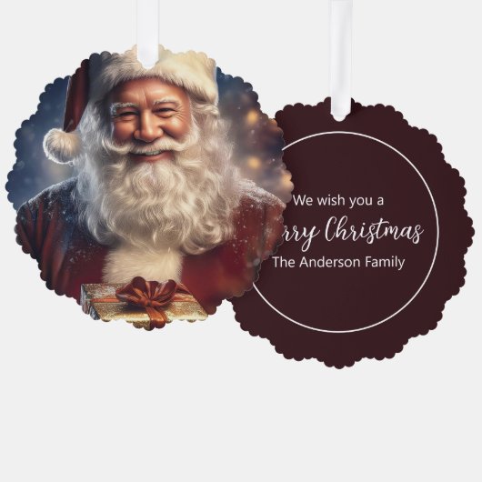 Santa Ornament Card  (Voorkant / Achterkant)