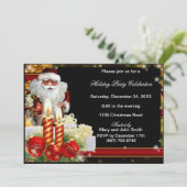 Santa Ornamenten Candles kerstfeest uitnodiging (Staand voorkant)