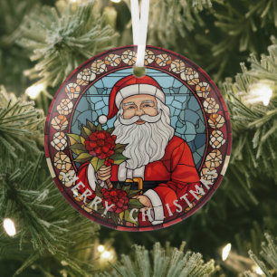 Santa Ornamenten,  stijl vlekken kerk Glas Ornament