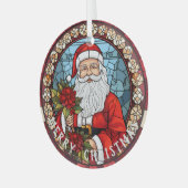 Santa Ornamenten,  stijl vlekken kerk Glas Ornament (Voorkant links)