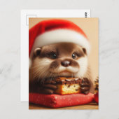 Santa Otter Brownies Briefkaart (Voorkant / Achterkant)