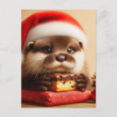 Santa Otter Brownies Briefkaart (Voorkant)