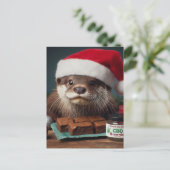 Santa Otter CBD Brownies Briefkaart (Staand voorkant)
