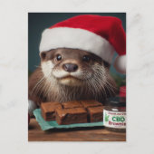 Santa Otter CBD Brownies Briefkaart (Voorkant)