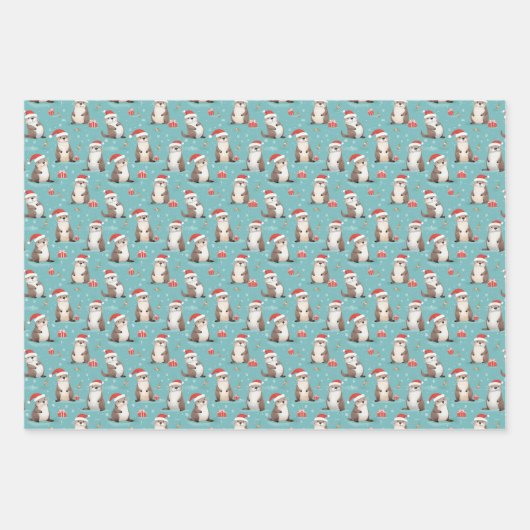 Santa Otter Kerst inpakpapier (Voorkant 2)