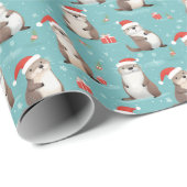 Santa Otter Kerst inpakpapier (Rol Hoek)