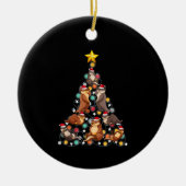 santa otters kerstboom| grappige otter kerstmis keramisch ornament (Voorkant)