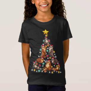 santa otters kerstboom grappige otter kerstmis t-shirt