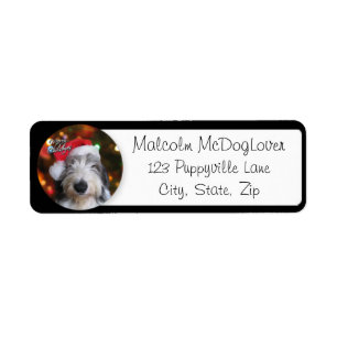 Santa Oud Engels Sheepdog Etiket