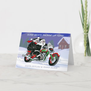 Santa Outlaw met Mama Claus Kerstkaart© Kaart