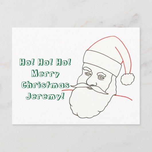 Santa Outline Kleurplaat Gepersonaliseerde Briefka Feestdagenkaart (Voorkant)