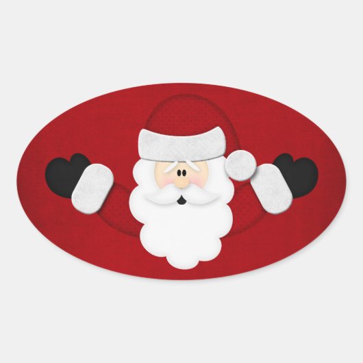 santa ovale sticker (Voorkant)