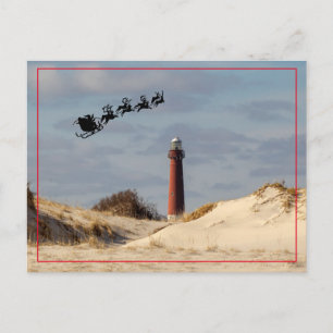 Santa Over De Barnegat Vuurtoren Briefkaart