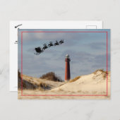 Santa Over De Barnegat Vuurtoren Briefkaart (Voorkant / Achterkant)