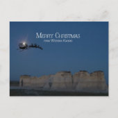 Santa over Monument Rocks Feestdagenkaart (Voorkant)