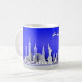 Santa Over New York City Christmas Blue Mug Koffiemok (Voorkant links)