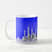 Santa Over New York City Christmas Blue Mug Koffiemok (Links)