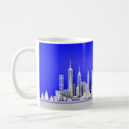 Santa Over New York City Christmas Blue Mug Koffiemok