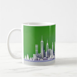 Santa Over New York City Christmas Green Mug Koffiemok