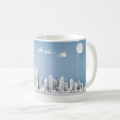 Santa Over New York City Christmas Mug Koffiemok (Voorkant rechts)