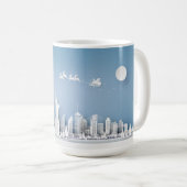 Santa Over New York City Christmas Mug Koffiemok (Voorkant rechts)