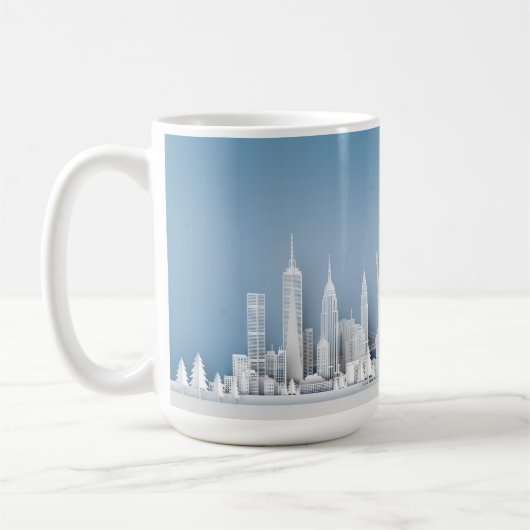 Santa Over New York City Christmas Mug Koffiemok (Links)