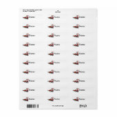 santa over sneeuwmobiel etiket (Full Sheet)