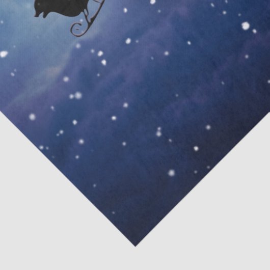 santa over the moon tissue paper tissuepapier (Detail)