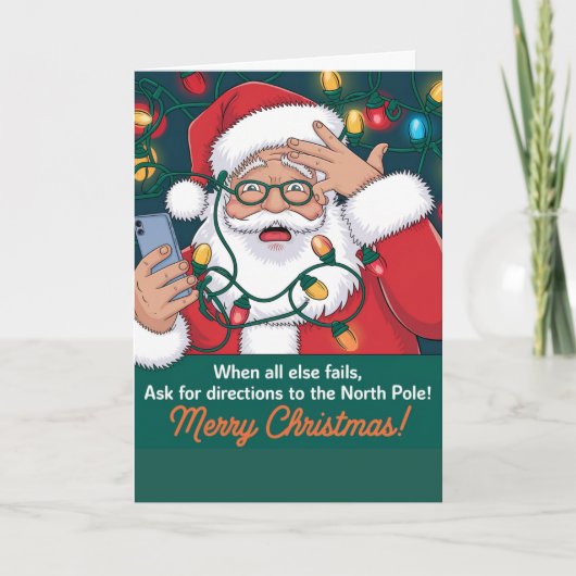 Santa-overbelasting Feestdagen Kaart (Voorkant)