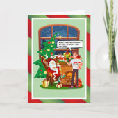 Santa Overbleef Zijn Welkom Grappig Feestdagen Kaart (Voorkant)