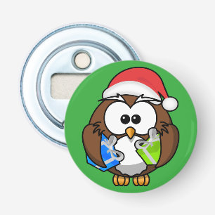 SANTA OWL BUTTON FLESOPENER